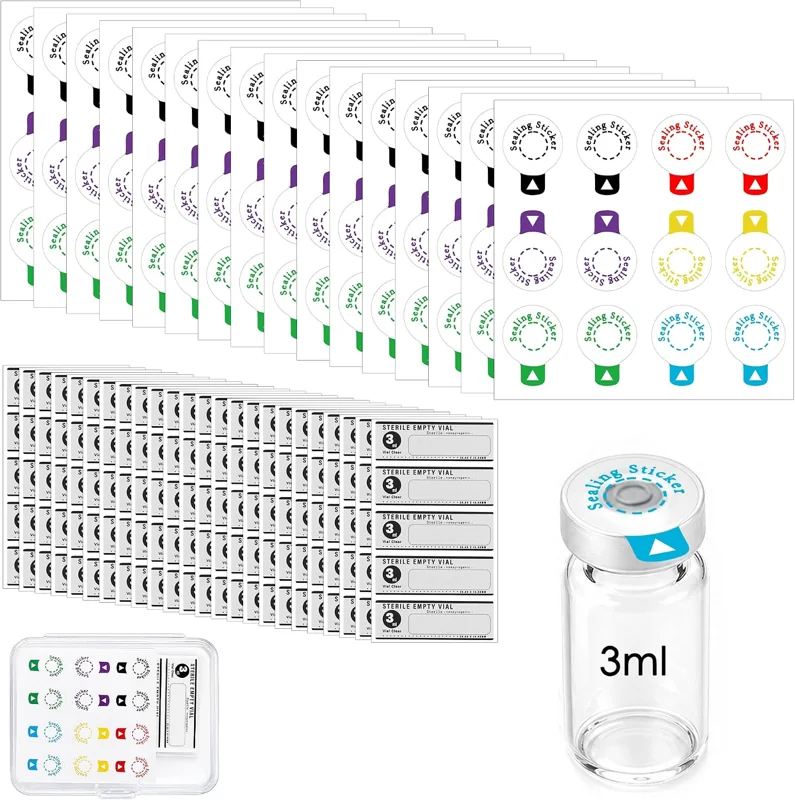 3ml Vials Sealing Stickers with 120 Bottle Label Stickers