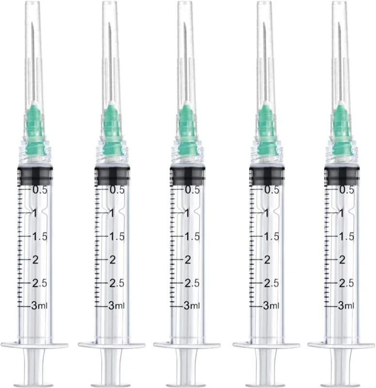 3ml/cc Disposable Luer Lock Lab Syringes with 21Ga 1.0 Inch Needle